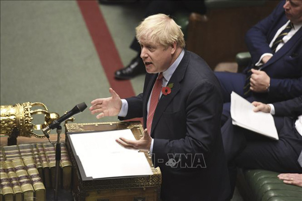 Thủ tướng Anh Boris Johnson phát biểu trong phiên họp Hạ viện tại London ngày 29/10/2019.(Nguồn: Reuters)