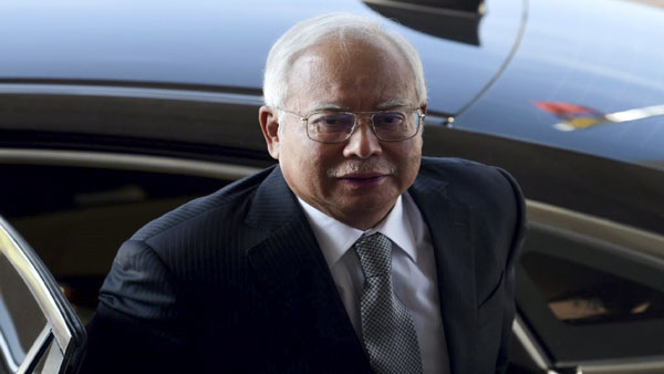 Cựu Thủ tướng Malaysia Najib Razak  tới tòa án ở Kuala Lumpur ngày 15/4/2019. 