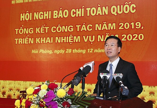 Ông Võ Văn Thưởng, Ủy viên Bộ Chính trị, Bí hư Trung ương Đảng, Trưởng Ban Tuyên giáo Trung ương phát biểu chỉ đạo tại hội nghị.