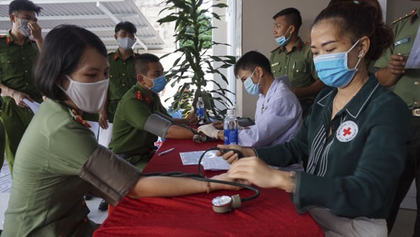 CBCS Công an TP. Vũng Tàu tham gia hiến máu nhân đạo.