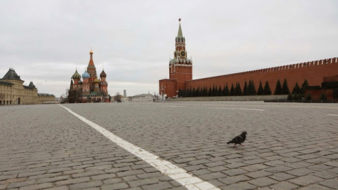 Quảng trường Đỏ, Moscow, vắng lặng trong ngày kỷ niệm 75 năm chiến thắng Phát xít Đức.