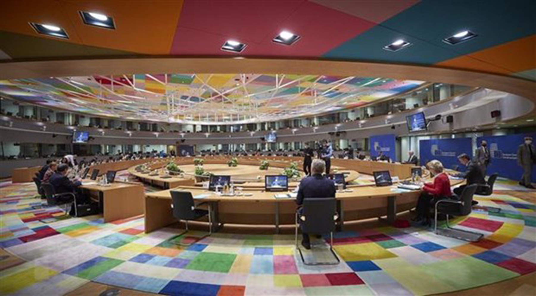 Toàn cảnh Hội nghị thượng đỉnh EU ở Brussels, Bỉ ngày 18/7/2020. 