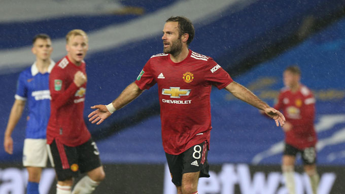 M.U đã giành chiến thắng 3-0 trước Brighton ở vòng 4 League Cup.