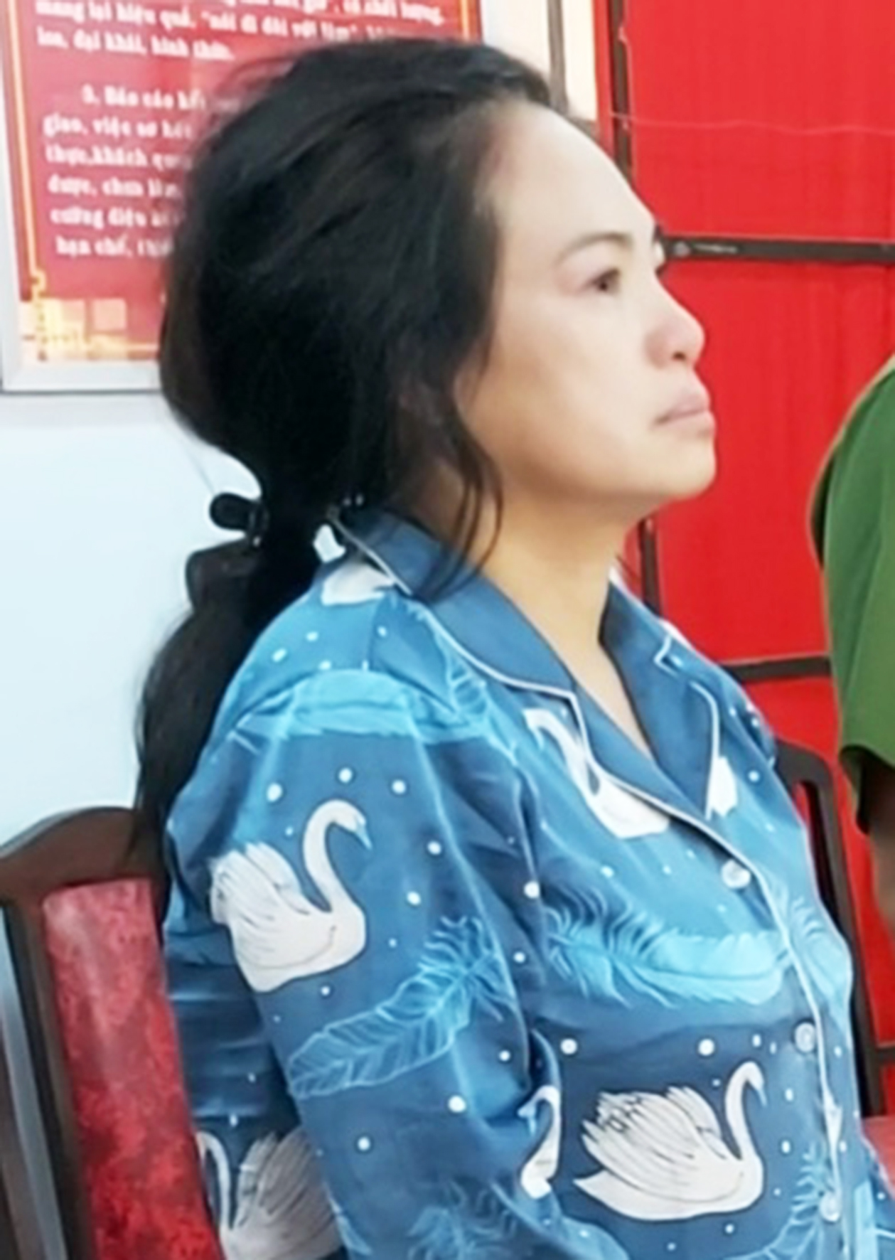 Bà Trần Thị Kim Loan thời điểm bị bắt.