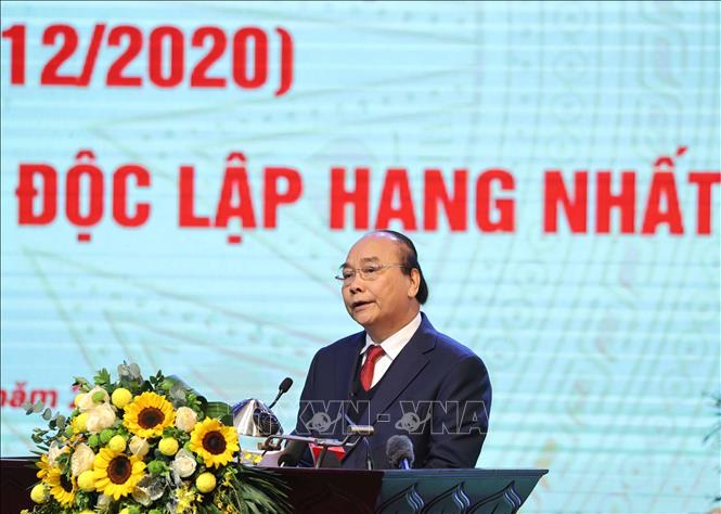 Thủ tướng Nguyễn Xuân Phúc phát biểu tại Lễ kỷ niệm. Ảnh: Thống Nhất/TTXVN