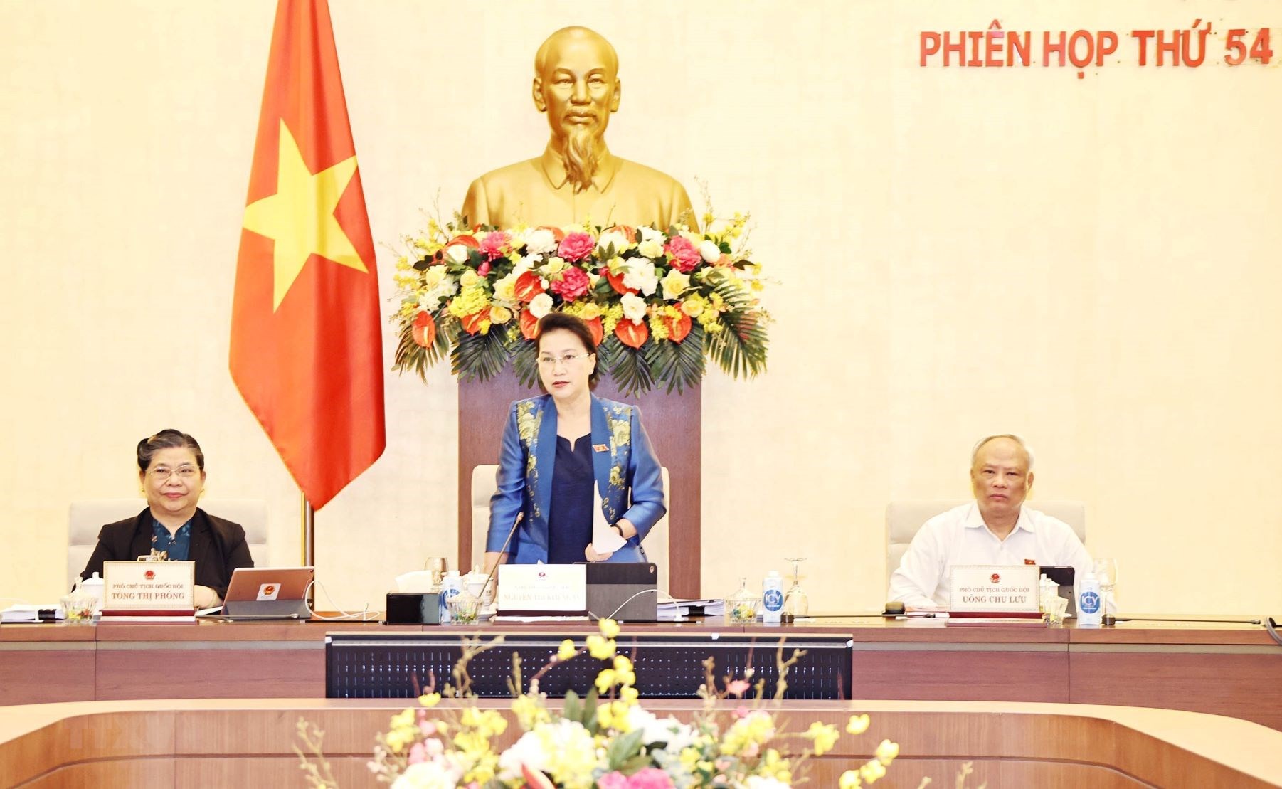 Chủ tịch Quốc hội Nguyễn Thị Kim Ngân phát biểu khai mạc. Ảnh: Trọng Đức/TTXVN