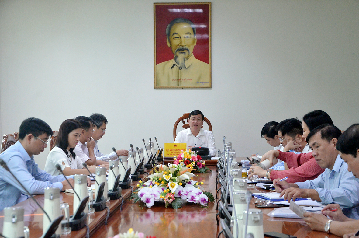 Ông Nguyễn Công Vinh, Phó Chủ tịch UBND tỉnh chủ trì cuộc họp. 