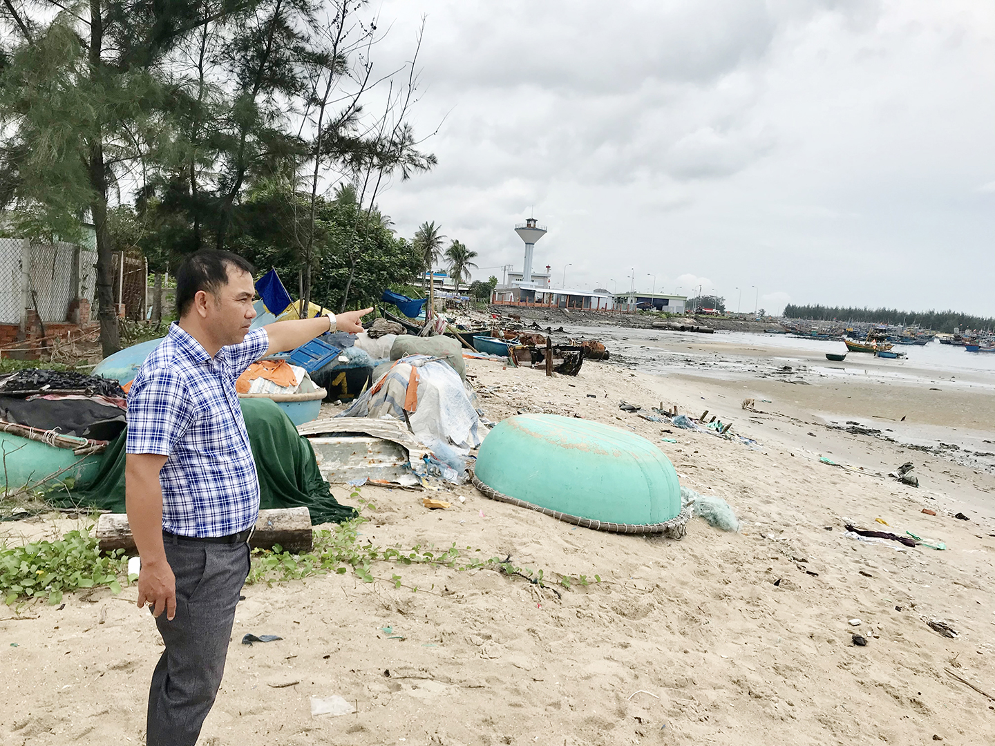 Vùng biển ấp Bình Hải, xã Bình Châu (huyện Xuyên Mộc) bị biển ngoạm sâu vào đất liền.