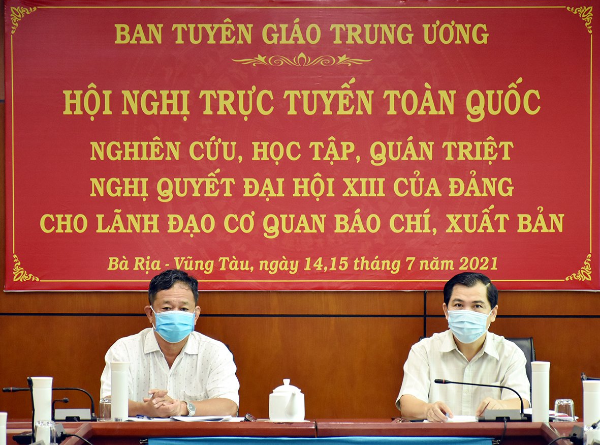 Lãnh đạo Ban Tuyên giáo Tỉnh ủy tham dự Hội nghị tại điểm cầu BR-VT.