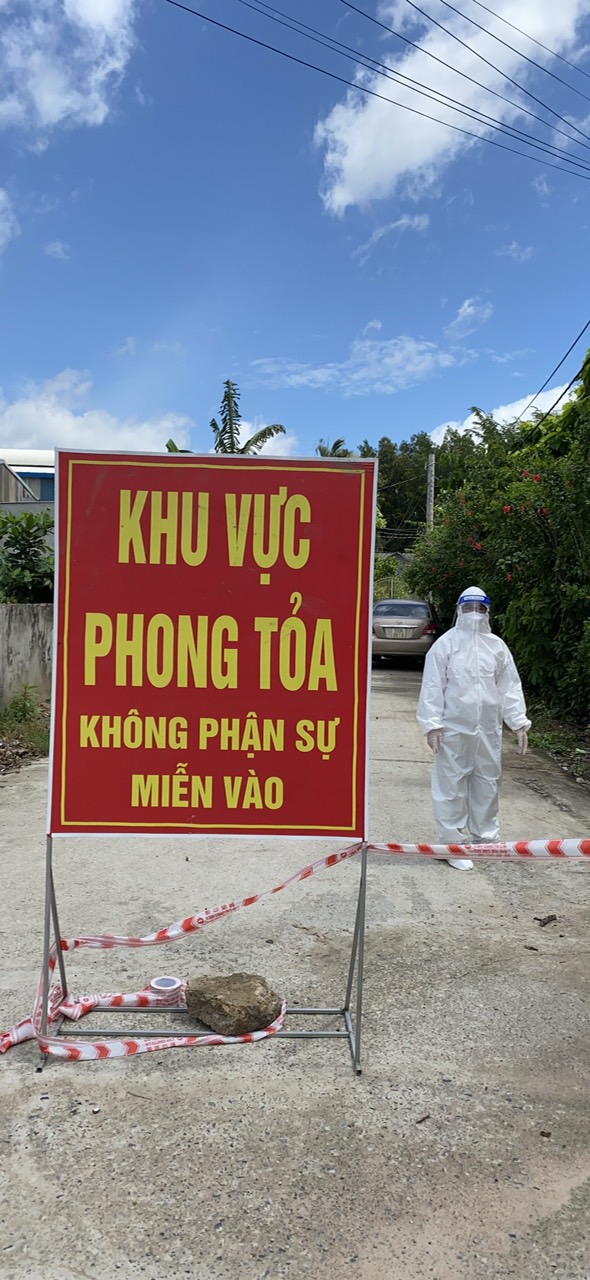 Phong tỏa tổ 11, khu phố Song Vĩnh, phường Tân Phước, TX. Phú Mỹ.