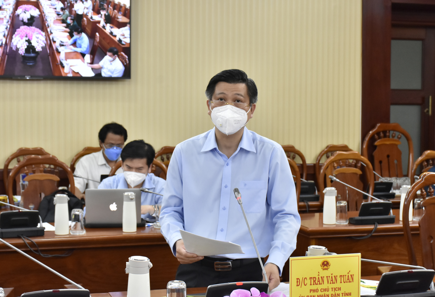 Ông Trần Văn Tuấn, Phó Chủ tịch UBND tỉnh, Phó Trưởng Ban Thường trực BCĐ Phòng, chống dịch COVID-19 tỉnh báo cào tình hình dịch bệnh trong ngày 10/8.