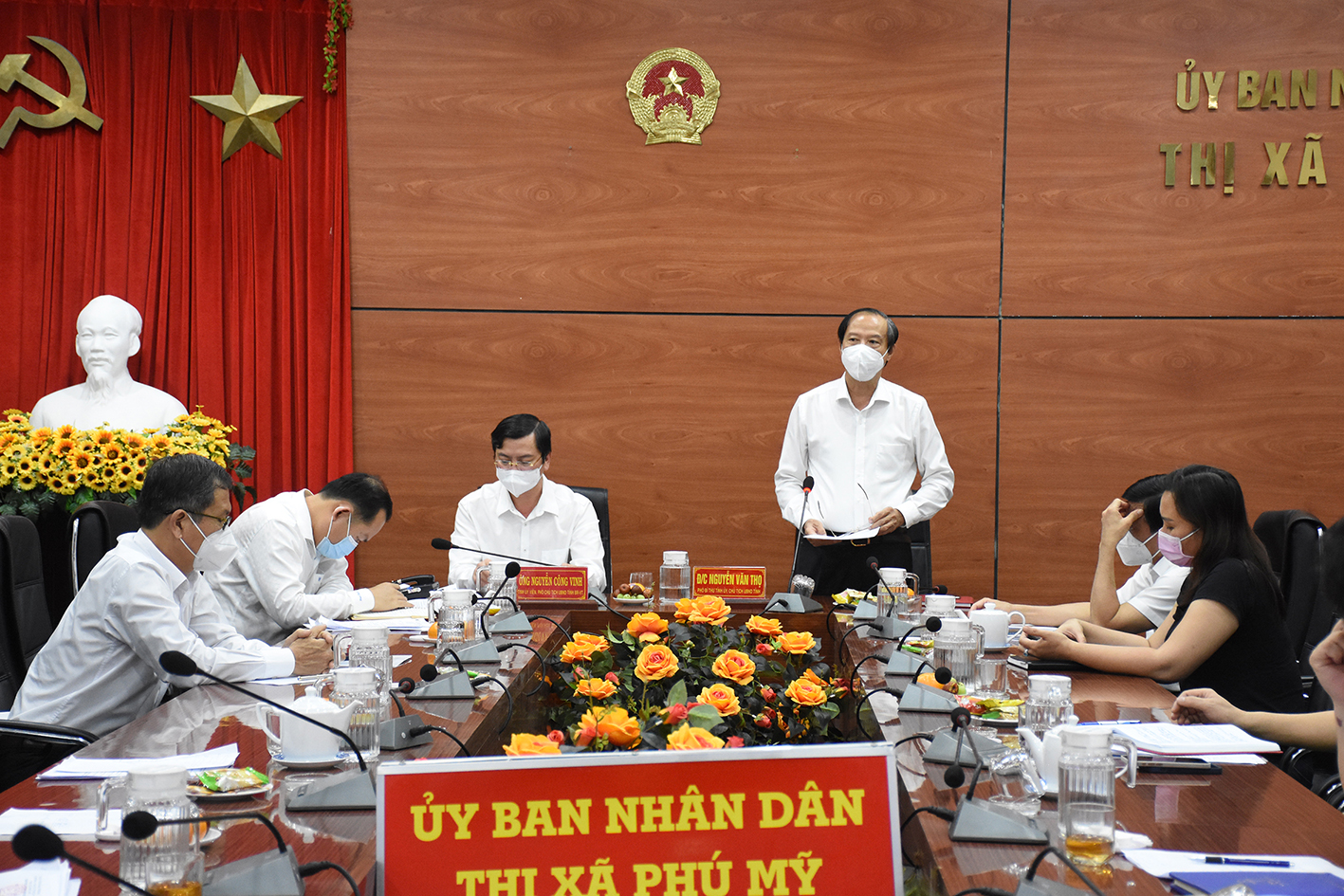 Ông Nguyễn Văn Thọ phát biểu chỉ đạo tại cuộc họp.