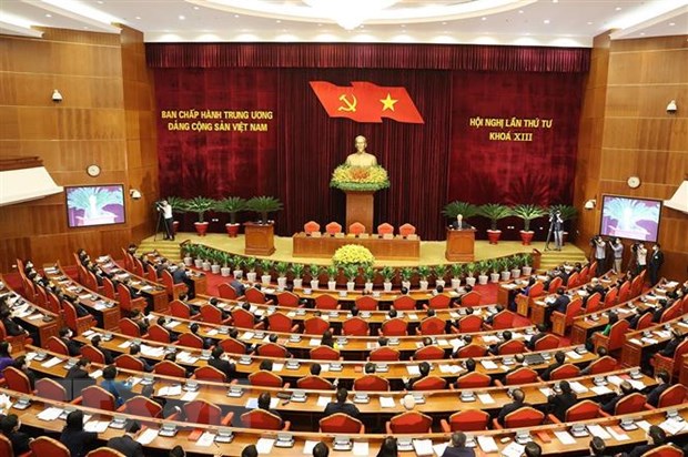 Quang cảnh báo Hội nghị lần thứ Tư, Ban Chấp hành Trung ương Đảng khóa XIII.