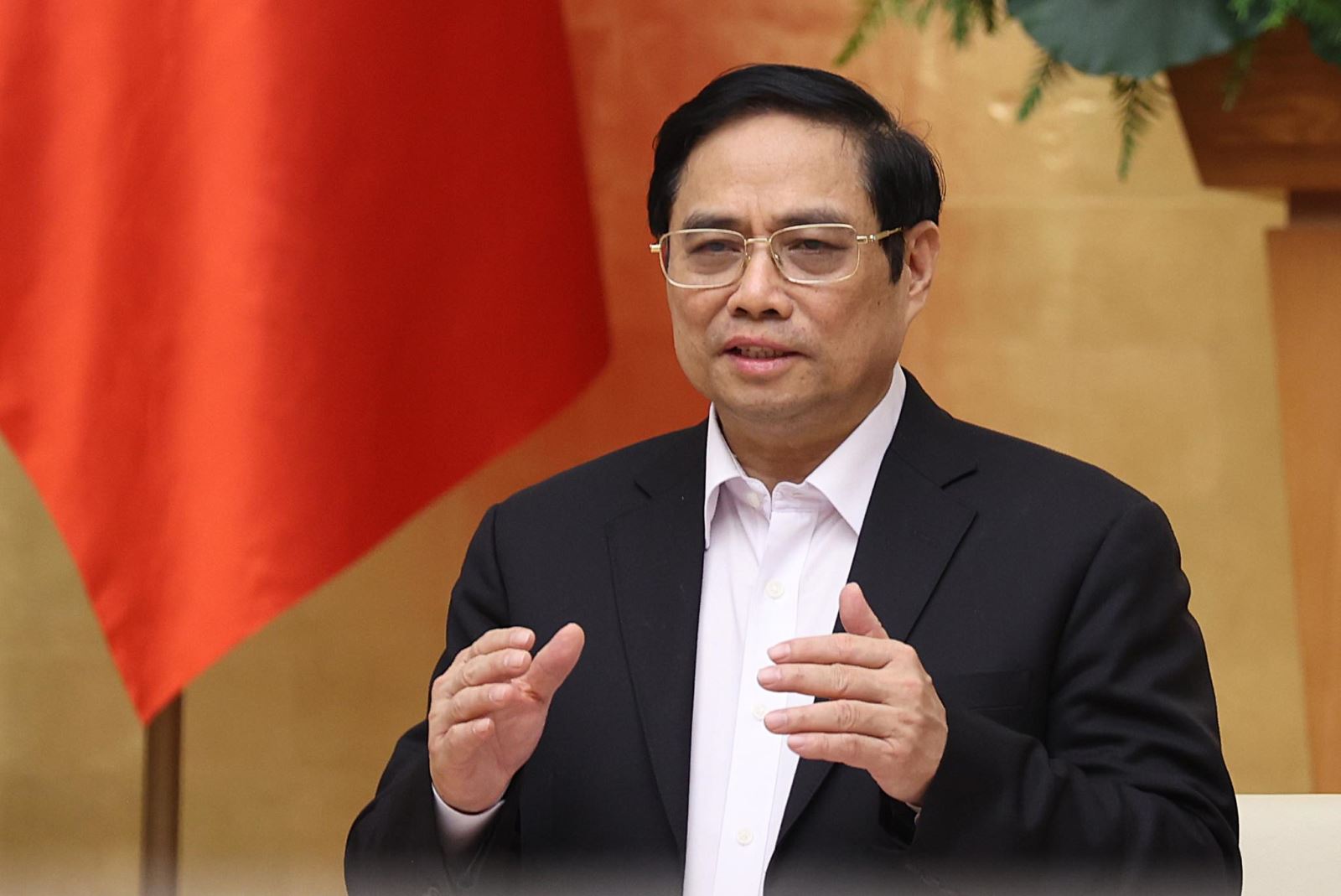 Thủ tướng Phạm Minh Chính chủ trì sơ kết công tác phòng, chống dịch COVID-19 trong đợt bùng phát lần thứ 4. Ảnh: TTXVN