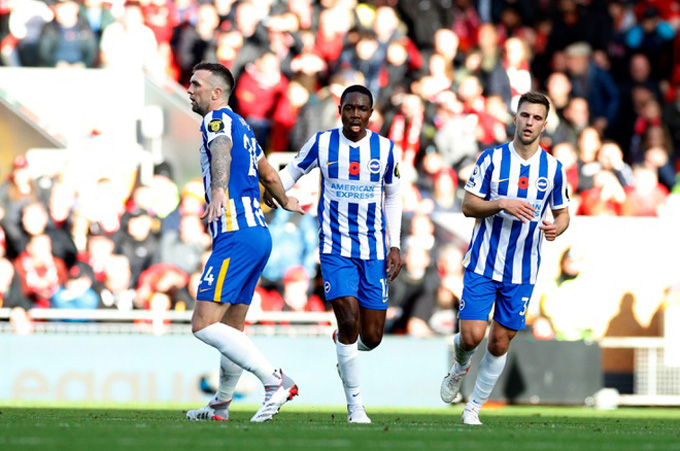 Brighton đã có trận hòa 2-2 đầy ấn tượng trước Liverpool.