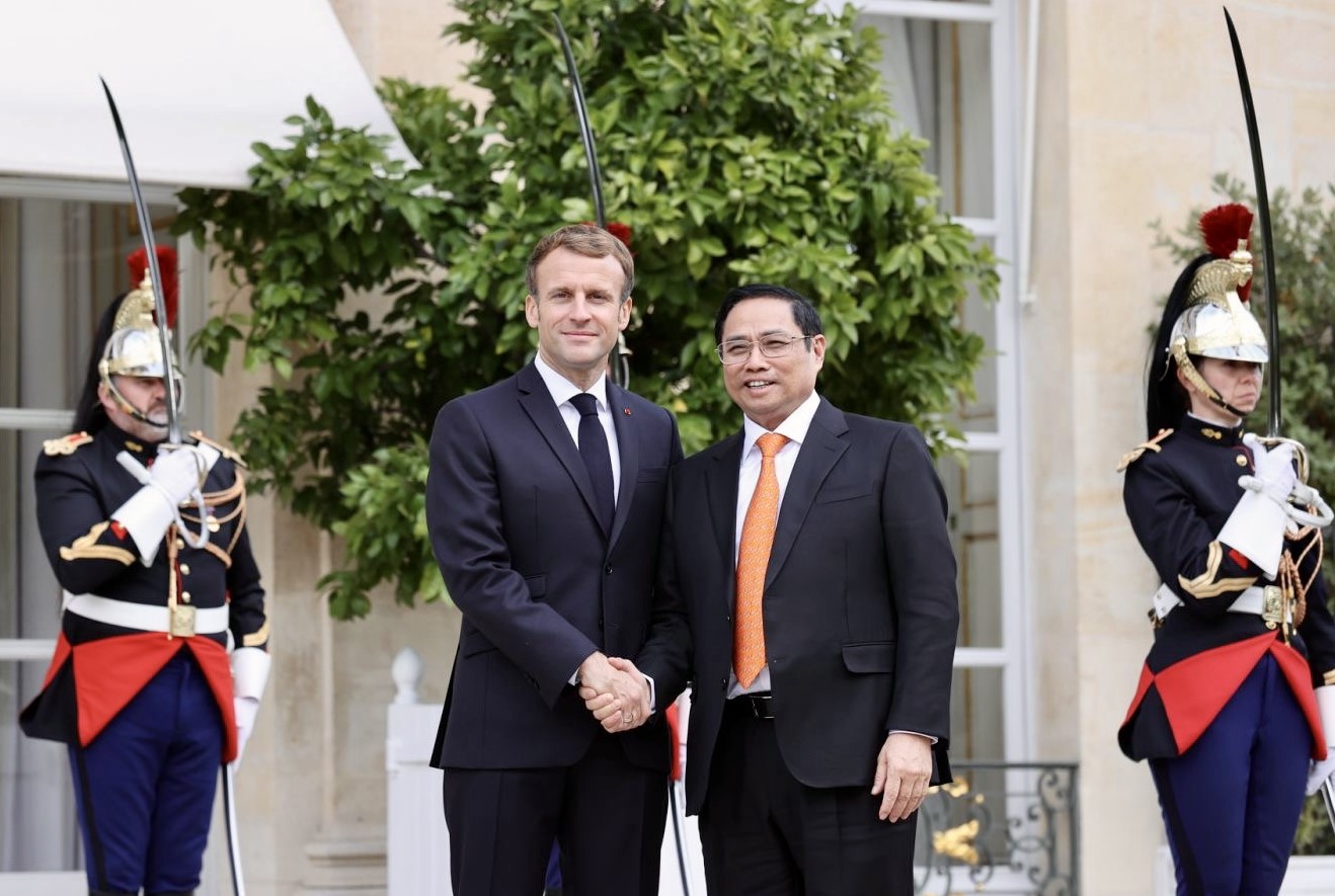 Thủ tướng Chính phủ Phạm Minh Chính hội kiến Tổng thống Pháp Emmanuel Macron.