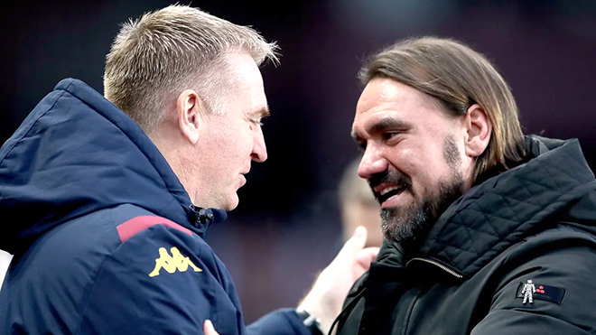 Dean Smith (trái) và Daniel Farke là 2 HLV mới nhất bị sa thải ở Premier League.