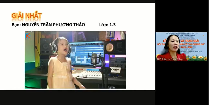 Lễ tổng kết và trao giải trực tuyến Hội thi clip “Tri ân thầy cô của chúng em” của Trường TH Phước Thắng (TP. Vũng Tàu).