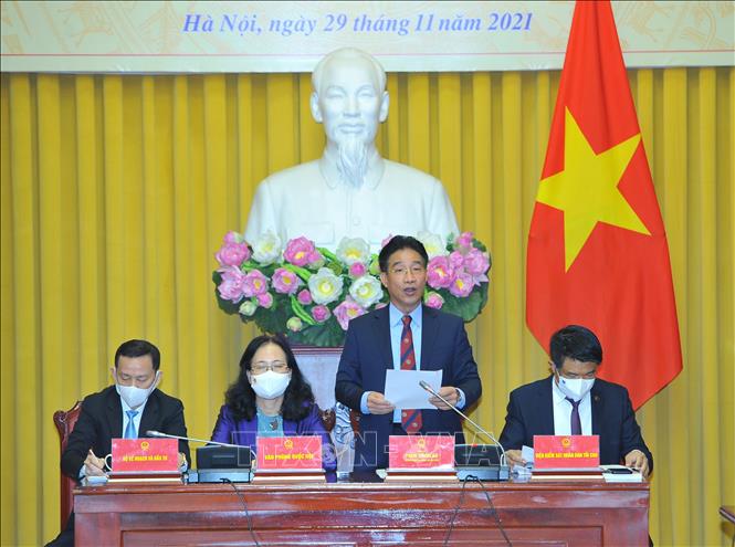 Ông Phạm Thanh Hà, Phó Chủ nhiệm Văn phòng Chủ tịch nước phát biểu tại buổi họp báo. Ảnh: TTXVN