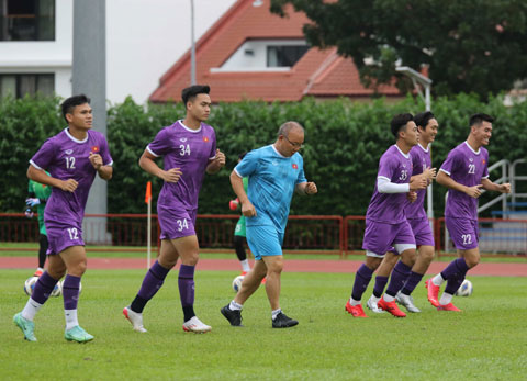Khối lượng vận động của đội tuyển Việt Nam đã được nâng dần.