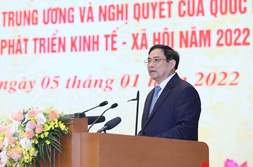 Thủ tướng Chính phủ Phạm Minh Chính phát biểu khai mạc Hội nghị. Ảnh: TTXVN