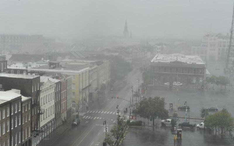 Siêu bão Ida mang theo mưa lớn và gió mạnh đổ bộ vào bang Louisiana, Mỹ ngày 9/8/2021.