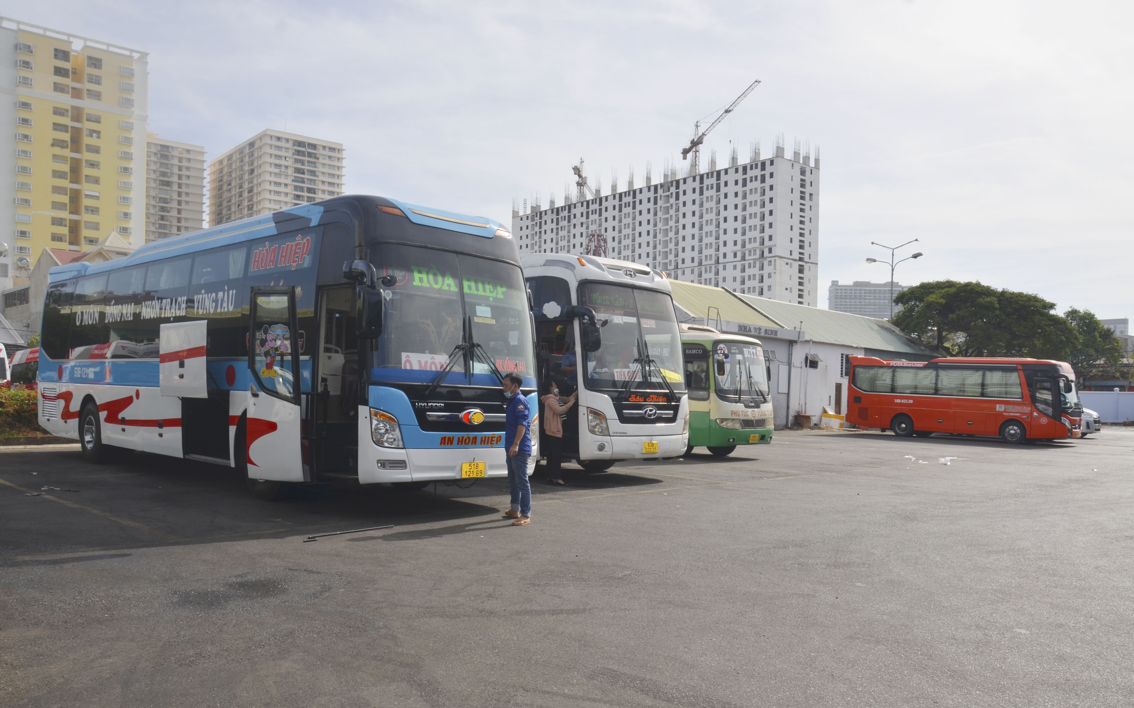 Bến xe khách Vũng Tàu trong tình trạng vắng vẻ dịp Tết Nguyên đán Nhâm Dần 2022.