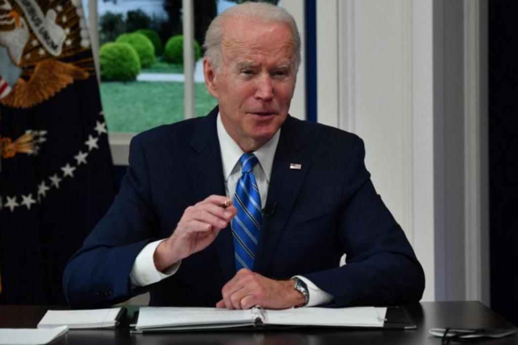 Tổng thống Mỹ Joe Biden phát biểu tại Nhà Trắng ở thủ đô Washington, DC.