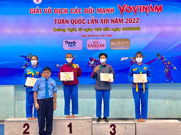 VĐV Sâm Thụy Bội Như của tỉnh BR-VT giành huy chương vàng ở nội dung đối kháng 48kg nữ.
