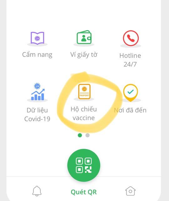 Hộ chiếu vaccine điện tử được hiển thị trên ứng dụng Sổ Sức khỏe điện tử và PC-COVID.