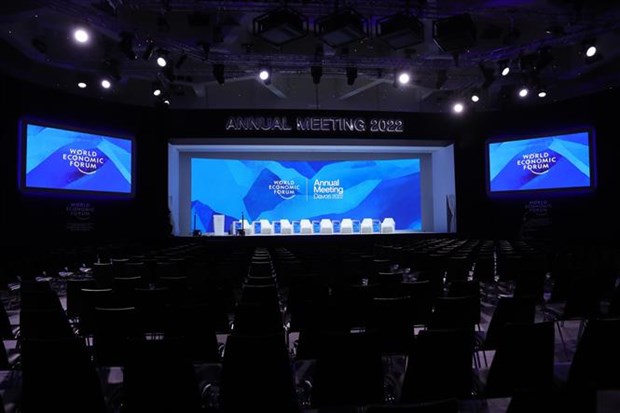 Hội trường nơi sẽ diễn ra Hội nghị thường niên của Diễn đàn Kinh tế thế giới (WEF) tại Davos (Thụy Sĩ).