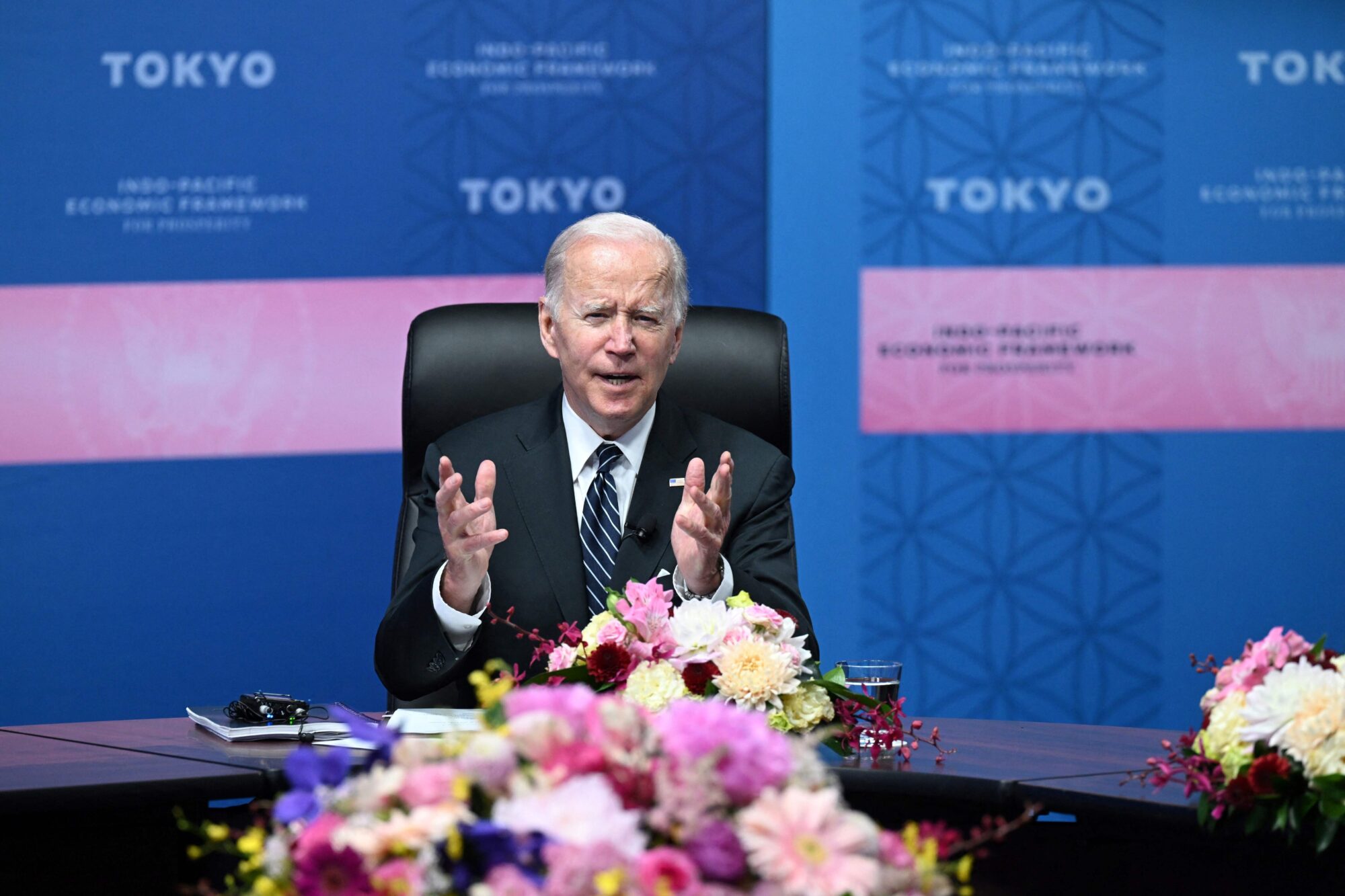 Tổng thống Mỹ Joe Biden công bố Khuôn khổ Kinh tế Ấn Độ Dương-Thái Bình Dương vì Thịnh vượng (IPEF), tại Tokyo, Nhật Bản.