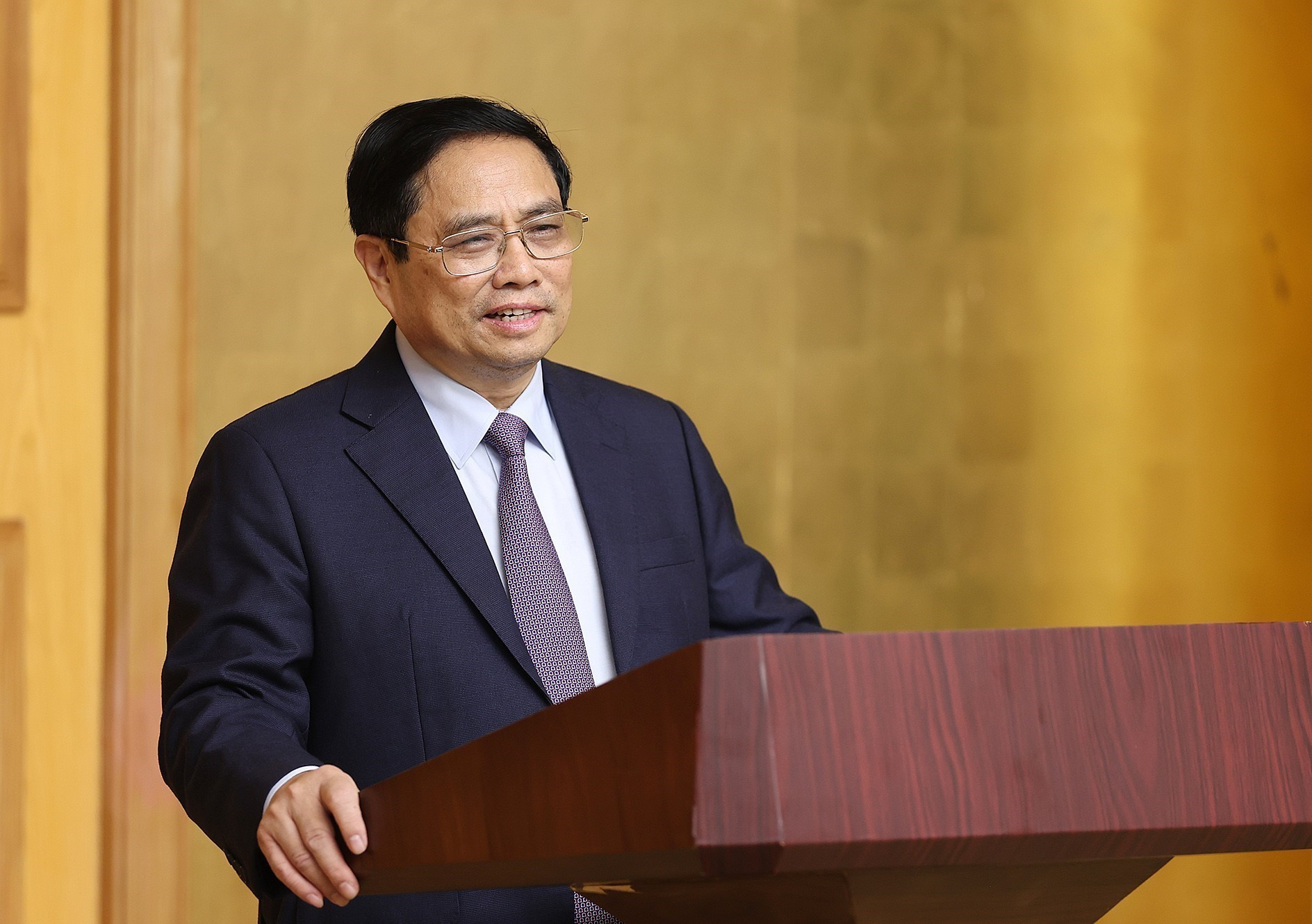 Thủ tướng Phạm Minh Chính phát biểu tại buổi làm việc. Ảnh: DƯƠNG GIANG
