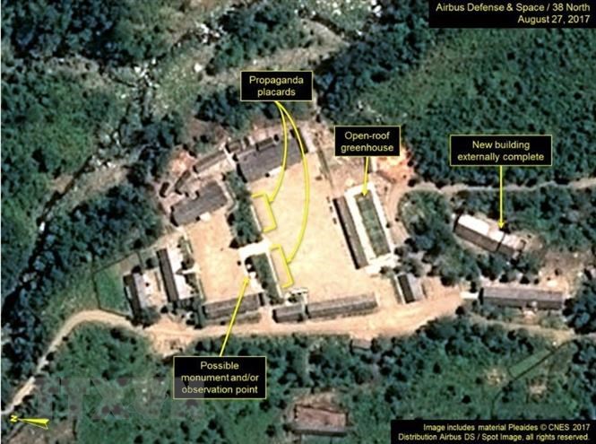 Hình ảnh từ vệ tinh thương mại cho thấy hoạt động khôi phục hầm số 3 của bãi thử hạt nhân Punggye-ri của Triều Tiên tháng 5/2022.