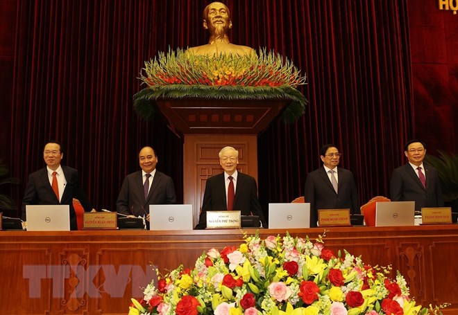 Tổng Bí thư Nguyễn Phú Trọng và lãnh đạo Đảng, Nhà nước dự Hội nghị.