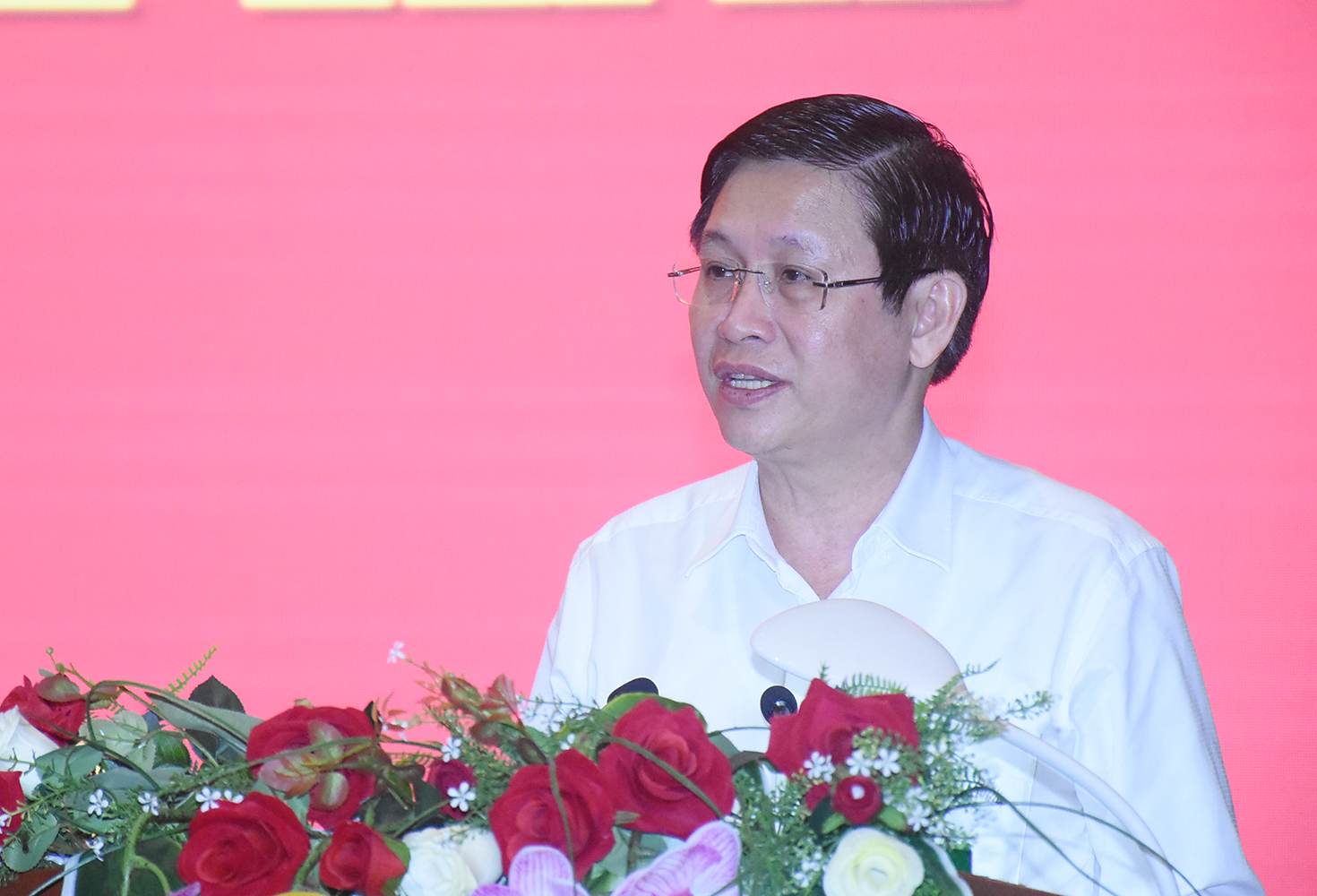 Phó Chủ tịch UBND tỉnh Lê Ngọc Khánh phát biểu tham luận tại hội nghị