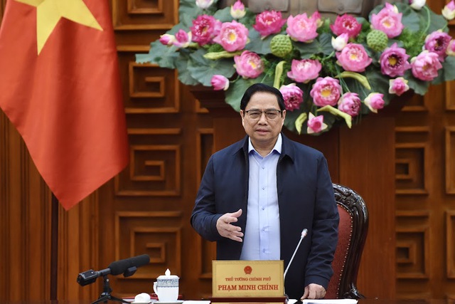 Thủ tướng Phạm Minh Chính phát biểu chỉ đạo tại cuộc họp. Ảnh: NHẬT BẮC