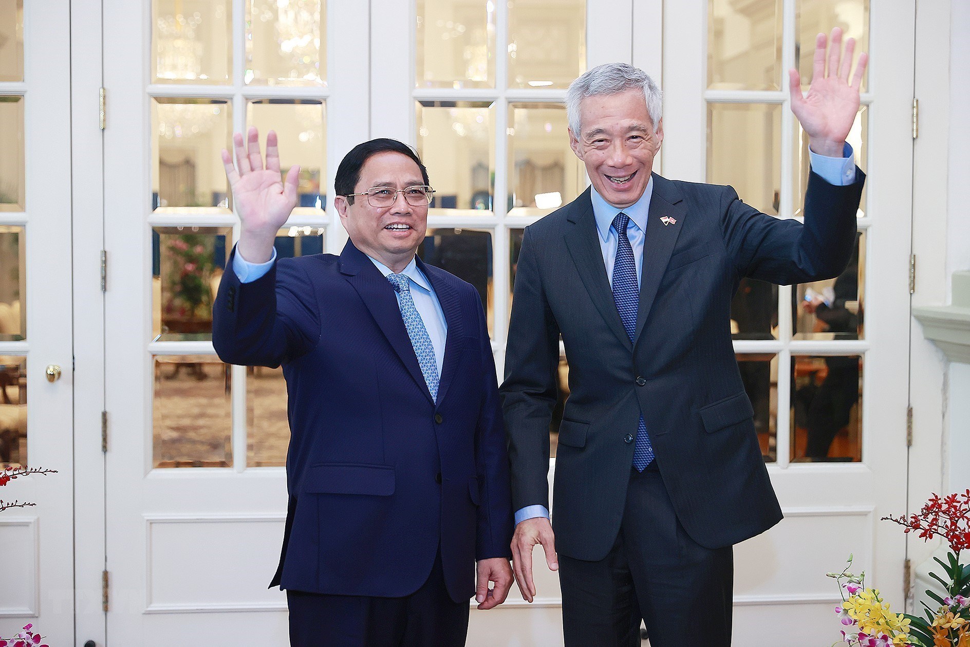Thủ tướng Phạm Minh Chính và Thủ tướng Singapore Lý Hiển Long.