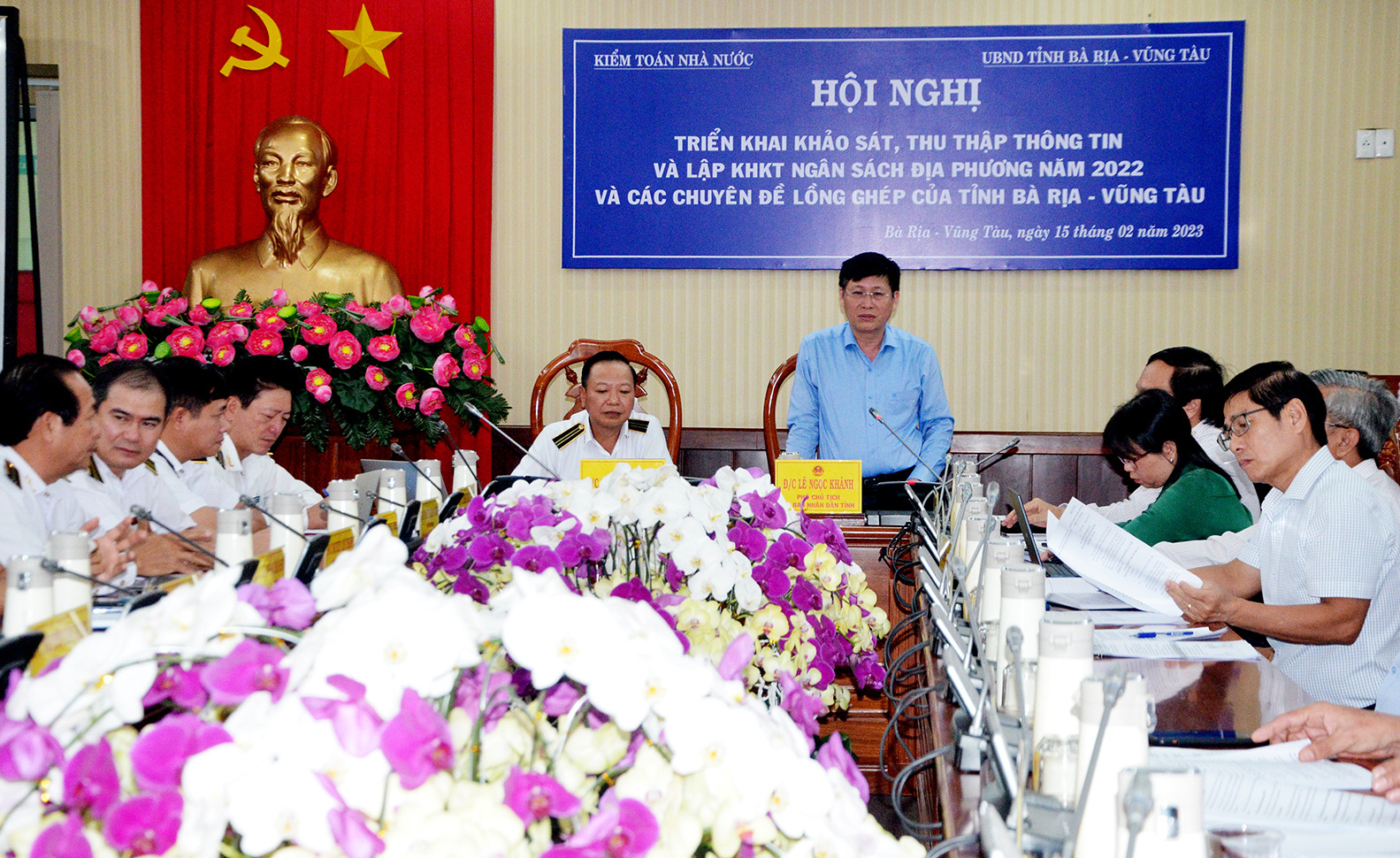 Ông Lê Ngọc Khánh, Phó Chủ tịch UBND tỉnh phát biểu tại hội nghị.