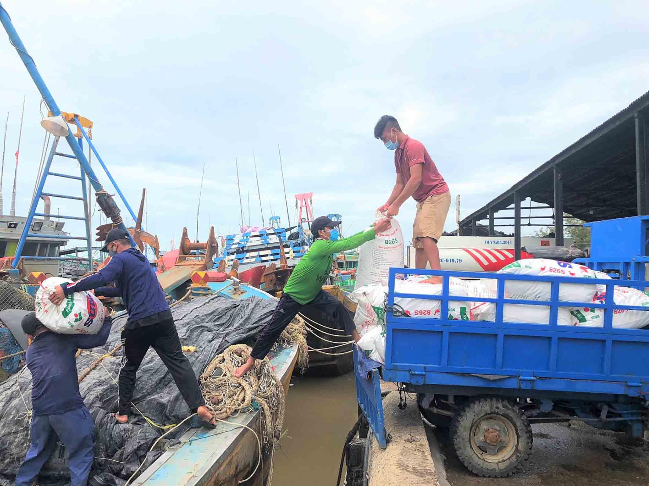 Chương trình điều tra thống kê quốc gia sẽ có việc điều tra về thủy sản. Trong ảnh: Ngư dân xã Lộc An (huyện Đất Đỏ) chuẩn bị đá cho chuyến ra khơi.