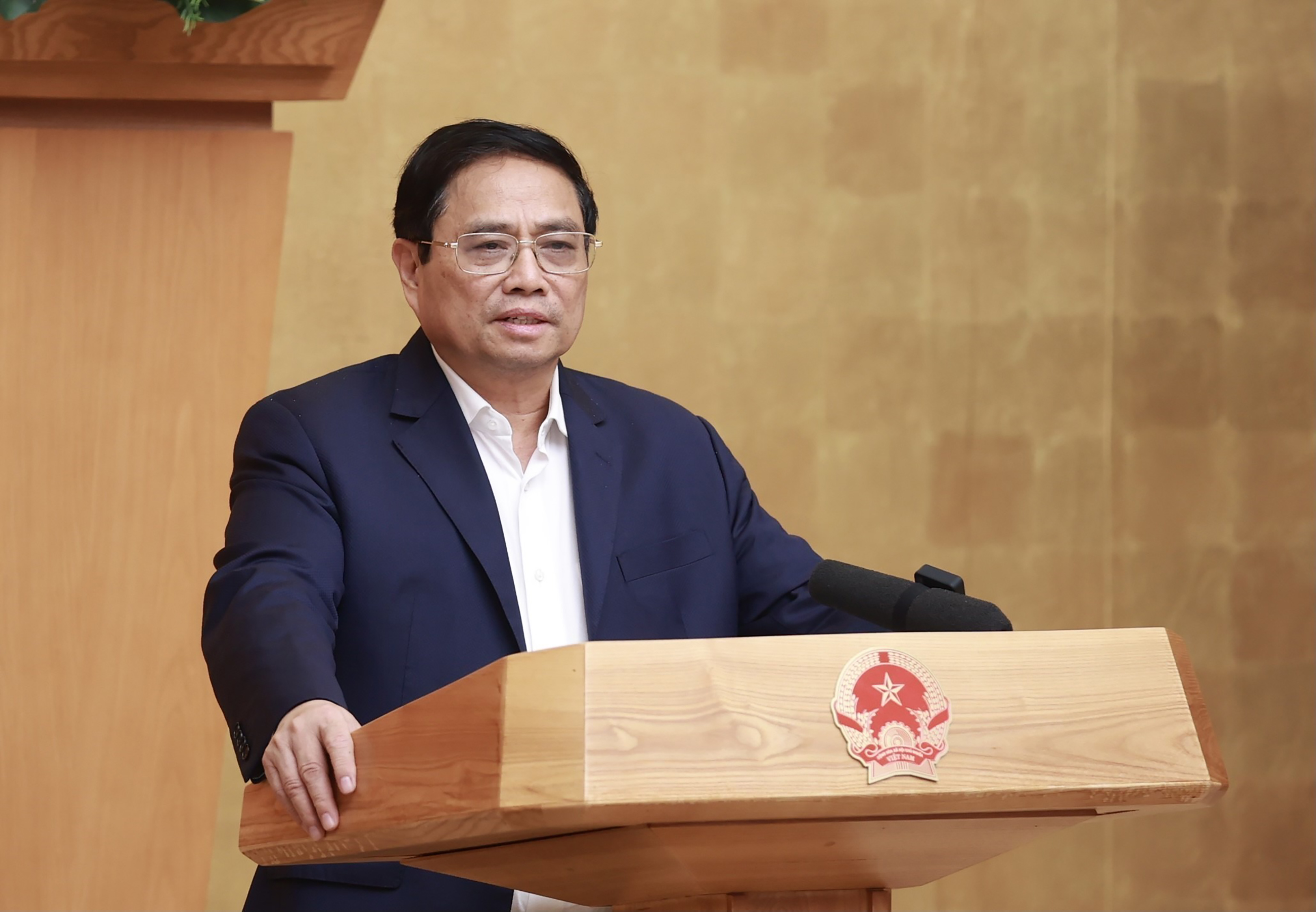 Thủ tướng Phạm Minh Chính phát biểu kết luận phiên họp. Ảnh: DƯƠNG GIANG