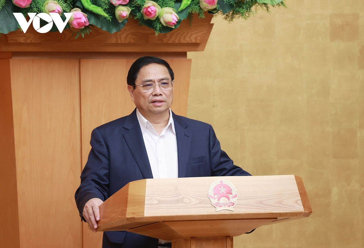 Thủ tướng Phạm Minh Chính phát biểu tại hội nghị. Ảnh: NHẬT BẮC