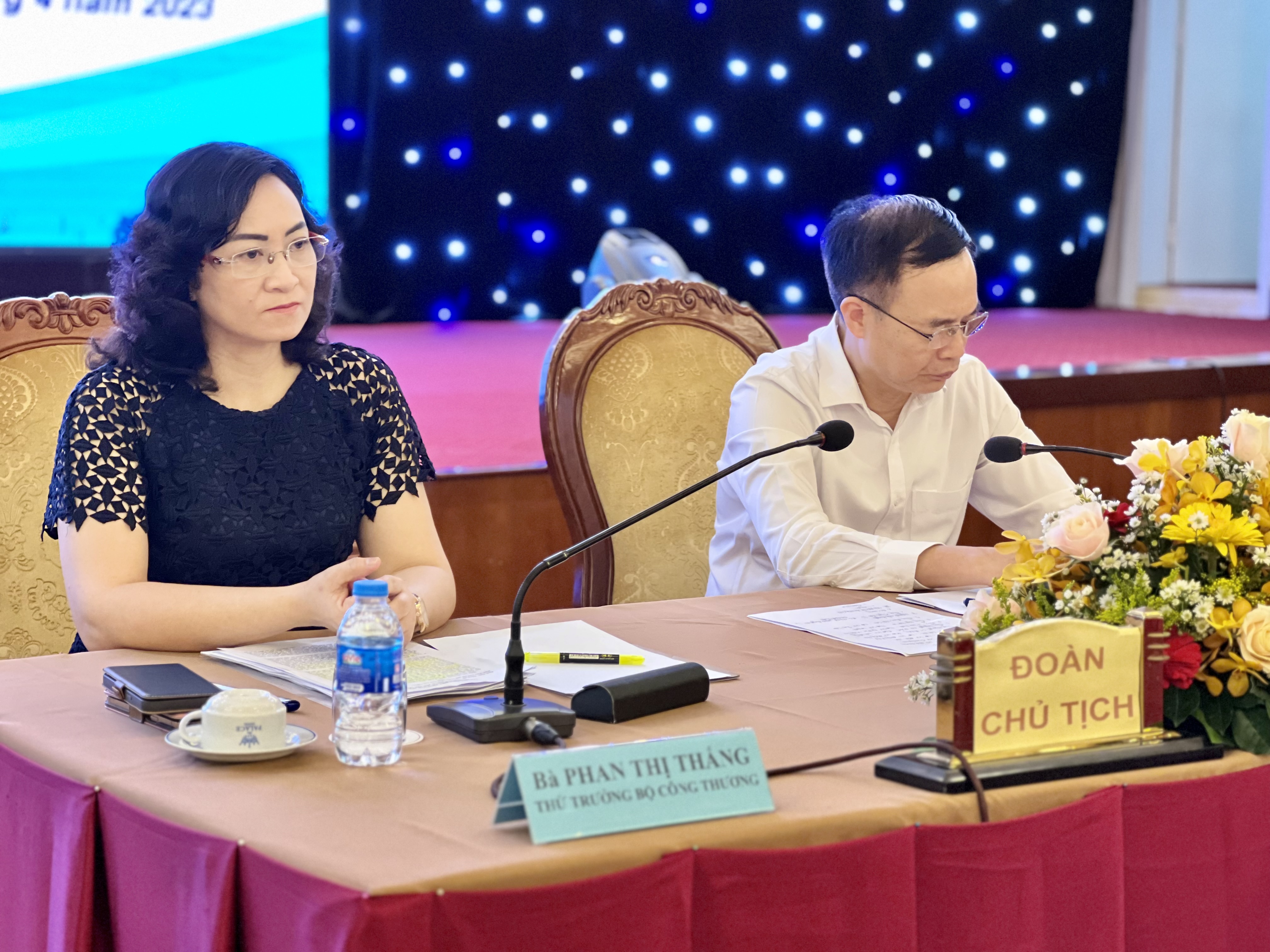 Thứ trưởng Bộ Công thương Phan Thị Thắng chủ trì hội nghị.