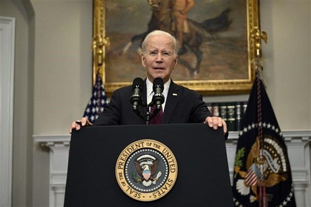 Tổng thống Mỹ Joe Biden tại một cuộc họp báo ở Washington, DC.