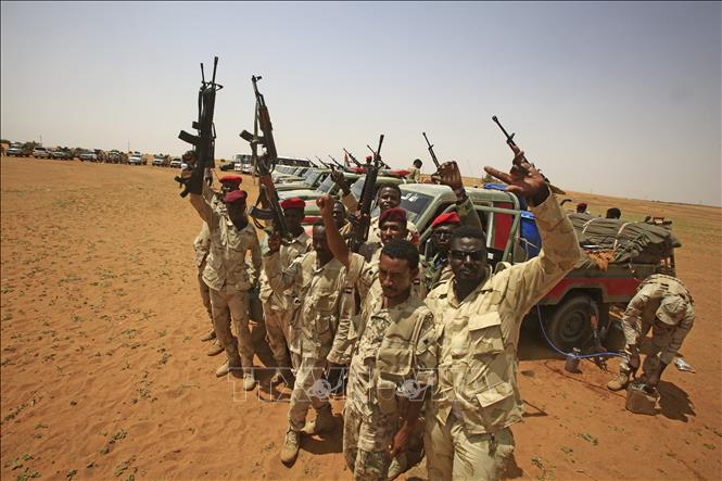 Lực lượng bán quân sự Sudan RSF ở khu vực Gouz Abudloaa, gần thủ đô Khartoum.