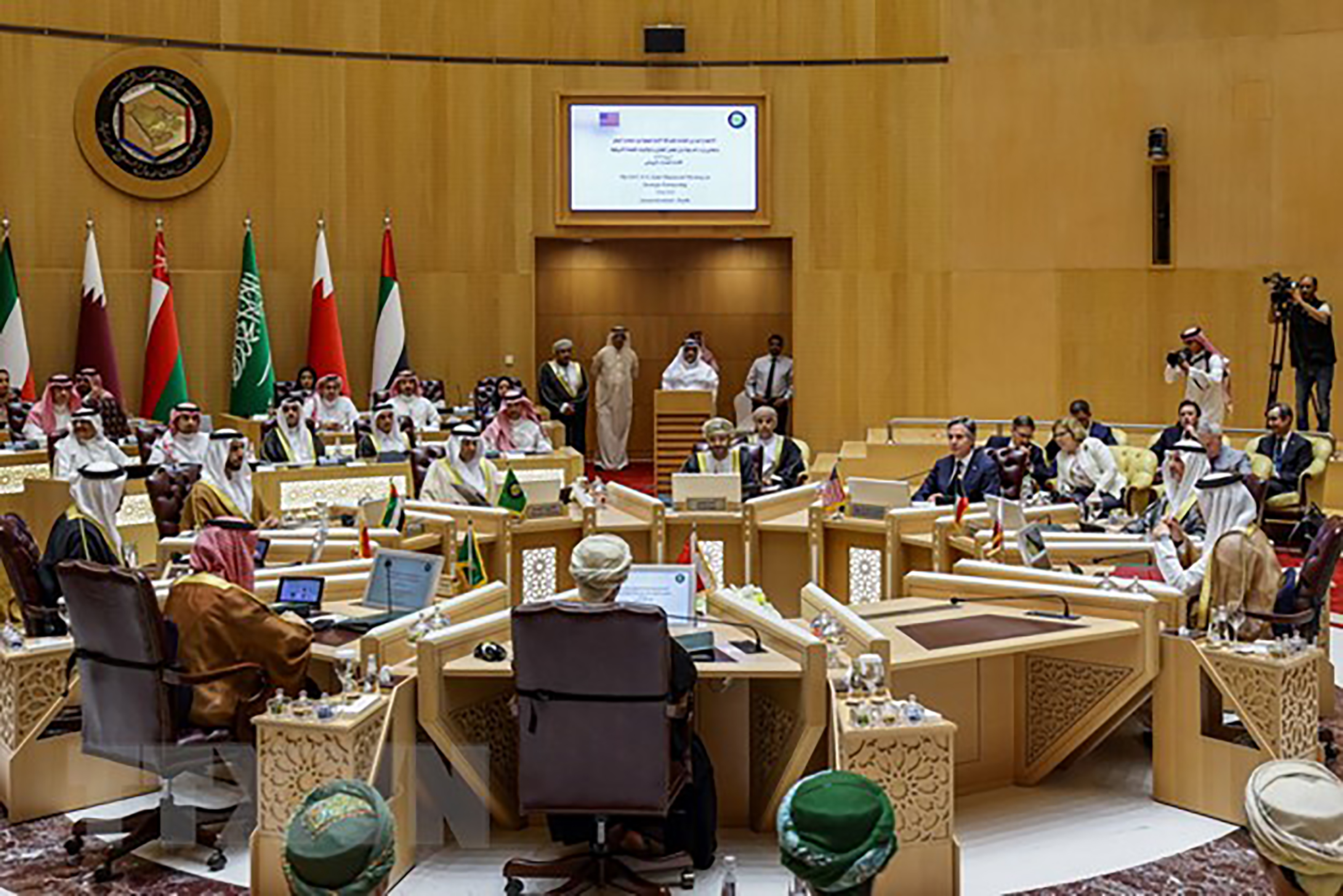 Toàn cảnh cuộc họp cấp Bộ trưởng Mỹ - Hội đồng Hợp tác vùng Vịnh (GCC) tại Riyadh, Saudi Arabia.