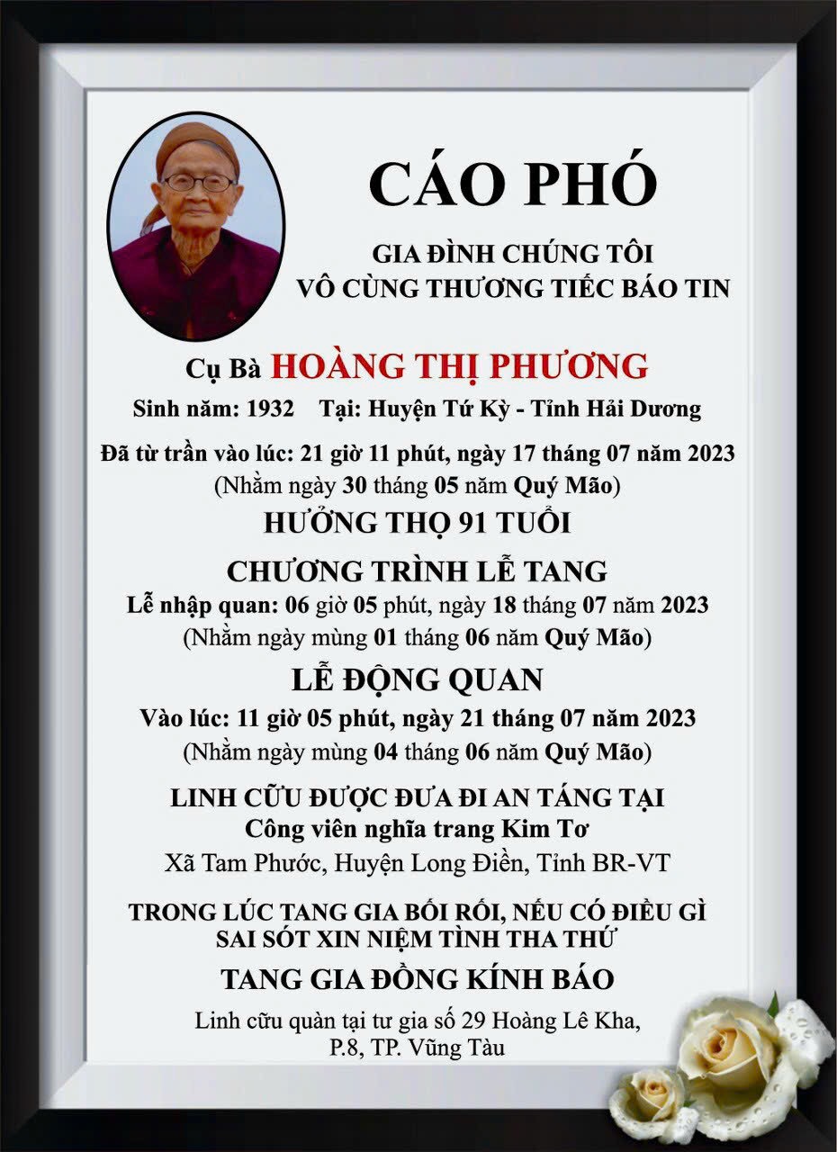 Cáo phó.