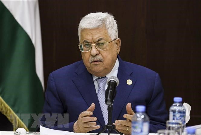 Tổng thống Palestine Mahmoud Abbas chủ trì một cuộc họp của Ban lãnh đạo Palestine tại Ramallah, Bờ Tây.