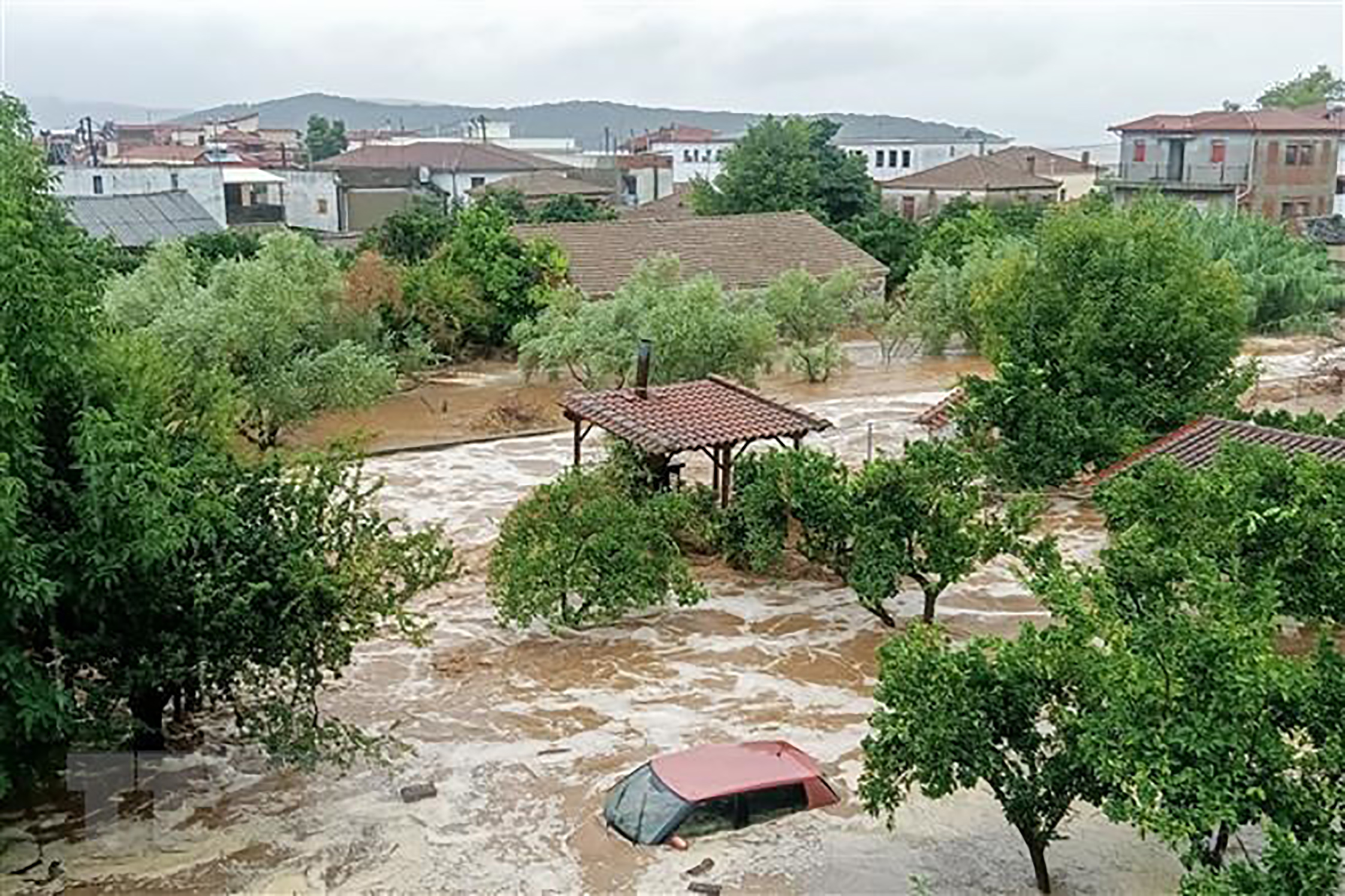 Cảnh ngập lụt do mưa lớn tại Volos, Hy Lạp ngày 5/9/2023.