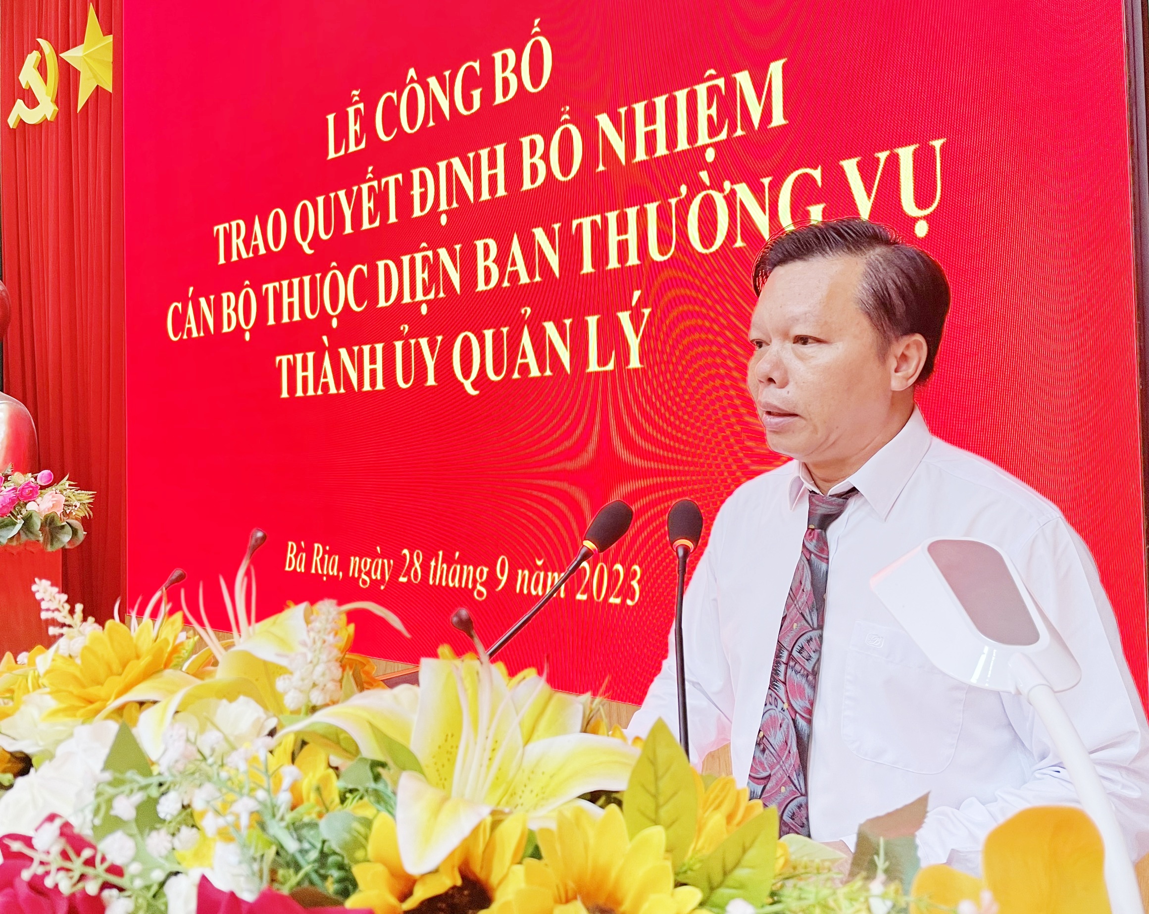  Ông Trần Thanh Dũng, Chủ tịch UBND TP.Bà Rịa phát biểu tại hội nghị